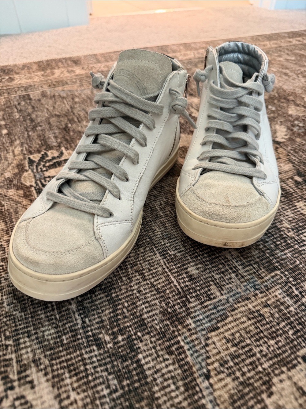 P448 High-Top Sneakers with Gray and White Accents Sz 37